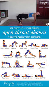Yoga For The Throat Chakra Free Printable Pdf Video Video Yoga Flow Yoga Poses Easy Yoga Workouts