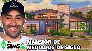 ¡CASA de MEDIADOS DE SIGLO con PLANOS REALES en Los Sims 4! 🏠