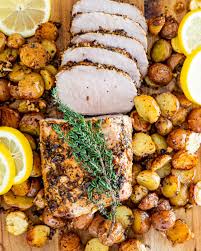 I did drizzle a little seseme seed oil over the veggies. Lemon Garlic Pork Roast Jo Cooks