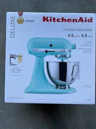 Kitchenaid 7 speed hand mixer empire red. Kitchenaid Deluxe 4 5 Quart Mixer Blue For Sale Online Ebay