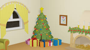 Christmas living room background images. Gulnara Fazlyeva Cartoon Christmas Living Room