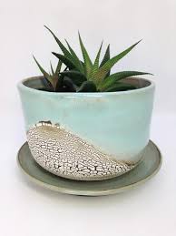 Ceramic planter pot with drainage hole and saucer, indoor cylinder round planter pot, 8 inch, black/speckled tan. Ceramic Planter Succulent Pot Planter With Saucer Cactus Etsy Clay Flower Pots Ceramic Planters Succulent Pots