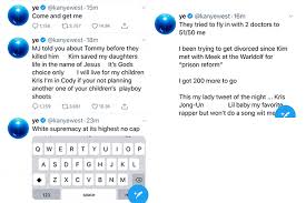 In his latest set of tweets, the love image source: Kanye West Tweets About Wanting To Divorce Kim Kardashian Hollywood Life