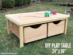 The trick was doing lots of test cuts to get the thickness of the dado stack and the depth of cut correct. Diy Play Table 24 X 36 With Storage Bins Free Plans Jaime Costiglio