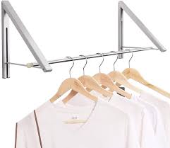 How to make a diy clothes drying rack. Amazon Com Anjuer Laundry Room Drying Rack Wall Mounted Clothes Hanger Folding Wall Coat Racks Aluminum Home Storage Organiser Space Savers Silver 2 Rakcs With Rod Home Kitchen