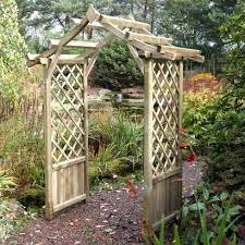 Elegant Wooden Arch Assembly Required Departments Diy At B Q Wooden Garden Arch Garden Arch Garden Archway