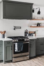 Modern Olive Green Kitchen Before After Lemon Thistle Green Kitchen Cabinets Kitchen Design Interior Design Kitchen