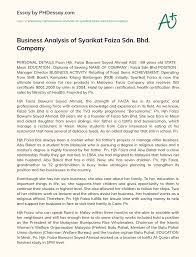 Kisah puteri balqish yang mendapat liputan meluas melalui program bersamamu tv3 tajaan syarikat faiza sdn bhd. Business Analysis Of Syarikat Faiza Sdn Bhd Company Phdessay Com