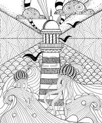 Recznie Rysowane Doroslych Farbowanie Strony Artystycznie Morze Z Latarni Etniczne Wzorzyste Meduzy Zdjecie Ser Doodle Patterns Doodle Drawings Coloring Books