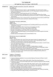 Whether it be analyzing the finances of a company, understanding the financials of a certain situation, or developing a model or projection for an event in the future, there are lots of aspects to the job description of a some of the tasks common to the financial analyst job description are… Financial Analyst Associate Resume Samples Velvet Jobs