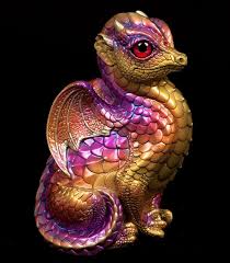 Fledgling Dragon Violet Flame Windstone Editions Dragon Fantasy Figurine Old Warrior