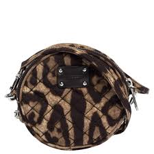 Clothing bags (1) shoes accessories weddings. Dolce Gabbana Beige Leopard Print Fabric Round Crossbody Bag Dolce Gabbana Tlc