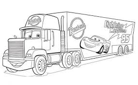 Cars Mack Truck Coloring Page Truck Coloring Pages Cars Coloring Pages Disney Coloring Pages
