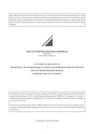 Investing terminologies for bursa malaysia. Multi Purpose Holdings Berhad Announcements Bursa Malaysia