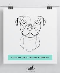 Dog Portrait Custom Pet Portrait Memorial Gift Dog Lover Mom Etsy Dog Line Drawing Line Drawing Tattoos Dog Line