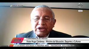 Ahora El ministro de Educación, Víctor Hugo Cárdenas, informa que se  trabaja en un “apoyo puntual a los bachilleres con universidades privadas y  públicas” y “la masiva capacitación de los profesores”. #YoMeQuedoEnCasa