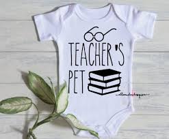Excited To Share This Item From My Etsy Shop Teacher S Pet Baby Bodysuit Teacher S Pet Snapsuit Book Lover Baby Book Gift Book Onesie Baby Shower Onesie