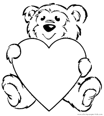 Preschoolers, toddlers and kids love to take coloring pages of teddy bear to the. Teddy Bear With A Big Heart Color Page Valentines Day Coloring Page Valentine Coloring Pages Heart Coloring Pages