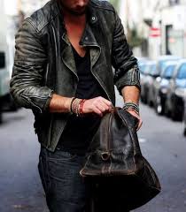 A Well Worn Fitted Leather Jacket Distressed Leather Jacket Well Dressed Men Leather Jacket