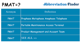 Prophase, metaphase, anaphase, and telophase. What Does Pmat Mean Pmat Definitions Abbreviation Finder