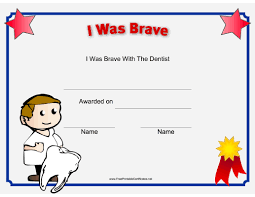 I Was Brave At The Dentist Printable Certificate Pediatric Dental Office Kids Dentist Dental Kids