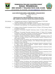 Tujuan dibentuknya tim tersebut yaitu untuk melaksanakan kegiatan pengembangan kurikulum yang akan diterapkan di sekolah tempatnya bekerja. Sk Tim Tpk 2019 2020