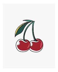 Red Cherries Photographic Print By Newburyboutique In 2021 Cherry Drawing Illustration Wall Art Cherries Painting
