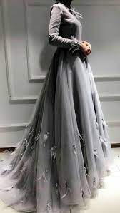 فستان زفاف بسيط رمادي تل مناسبات سواريه Ball Dresses Prom Dresses Ball Gown Ball Gowns