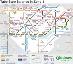 New Tube Map Reveals Average Salary Near Each Underground Station London Tube Map London Map Tube