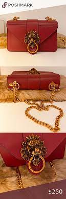 Anne klein signature lion bag purse tote satchel. Italian Designer Lion Shoulder Bag Gold Chain Brand New With Original Dust Bag 100 Genuine Leather Made In Ital Shoulder Bag Bags Gold Chains