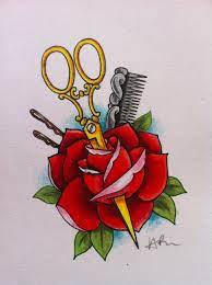 Pin By Tamara Allison On Beauty School Hair Stylist Hairdresser Tattoos Old School Tattoo Designs Stylist Tattoos
