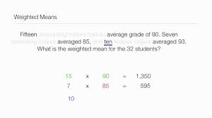 How To Calculate Weighted Mean And Weighted Average Youtube