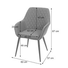 Stuhl sitzhohe ab 60 cm preisvergleich gunstig bei idealo kaufen. 6x Esszimmerstuhl Hwc D35 Stuhl Kuchenstuhl Stoff Textil Retro Kunstleder Vintage Grau