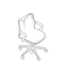 three quarter front view line art of a cosm low back chair office furniture layout office chair chair
