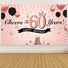 Find the perfect happy 60th birthday images stock illustrations from getty images. Amazon Com Luxiocio Happy 60th Birthday Party Decorations For Women Cheers To 60 Years Backdrop Banner Photo Booth 60 Years Old Birthday 60th Anniversary Supplies Rose Gold 6x3 6ft Kitchen Dining