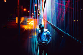 People Man Guy Walking Alone Dark Night Street Pikist