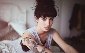 2009 item# g0459 light skin, caramel hair, blue eyes. Hd Wallpaper Women Tattoo Freckles Dark Hair Blue Eyes Face Model Wallpaper Flare