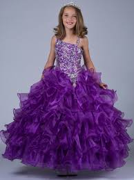 Shoulder Beaded Flower Girl Dresses Purple Sequins Ball Gown 2015 Long Little Girls Pageant Dresses Beads Kids Children Party Gowns W25 Little Girl Pageant Dresses Toddler Girl Dresses Girls Pink Dress