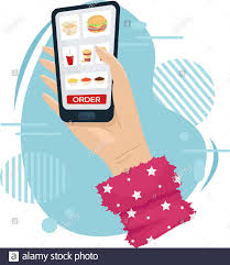 Unser lebensmittel lieferservice liefert ihnen frische backwaren direkt an die haustüren. Bestellen Sie Lebensmittel Zu Hause In Der Mobilen App Lieferung Von Lebensmitteln Nach Hause Stock Vektorgrafik Alamy