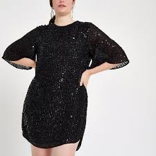 Plus Black Sequin Swing Dress Sequin Swing Dress Plus Size Cocktail Dresses Plus Size Black Dresses