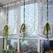 White curtains with birds on them. Decoration Small Flowers Silk Sheer Embroidery Fresh And Country Style Roman Sheer Shade Window Curtains White Curtains Living Room Curtains
