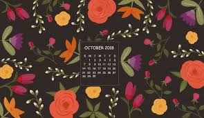 october 2018 desktop calendar wallpaper