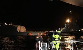 The knm helge ingstad pictured on november 10, 2018 in the hjeltefjord near bergen. 8 Injured 137 Evacuated After Norwegian Frigate Collides With Oil Tanker Offshore Energy