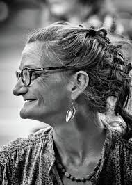 Profile of the Spoon Lady Greeting Card