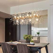 Modern Led Crystal Pendant Light Horizontal Chandelier Living Room Dining Room Qm 19019 12 Crystal Chandelier Dining Room Pendant Lighting Dining Room Living Room Light Fixtures