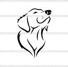 Golden Retriever Face Head Tongue K 9 Canine Puppy Detailed Etsy Golden Retriever Outline Golden Retriever Golden Retriever Silhouette