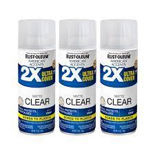 3 Pack Rust Oleum American Accents Ultra Cover 2x Matte Clear Spray Paint And Primer In 1 12 Oz Walmart Com Walmart Com