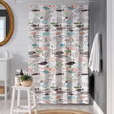 1 fabric shower curtain 69 x 70 and plastic hooks;custom made, unique, digitally printed without dyes on high quality ( non plastic ) fabric;100% polyester made with quality turkish fabr. Tropical Fish Shower Curtain Wayfair