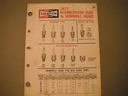 Details About 1972 Vintage Champion Snowmobile Spark Plug Recommendation Chart