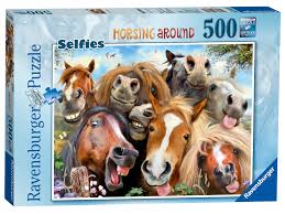 Ravensburger 500 piece jigsaw puzzle: Ravensburger Selfies Horsing Around 500 Piece Jigsaw Puzzle For Adults For Kids Age 10 And Up Buy Online In Bahamas At Bahamas Desertcart Com Productid 48256561